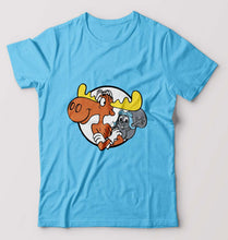 Load image into Gallery viewer, The Adventures of Rocky and Bullwinkle and Friends T-Shirt for Men-Light Blue-Ektarfa.online
