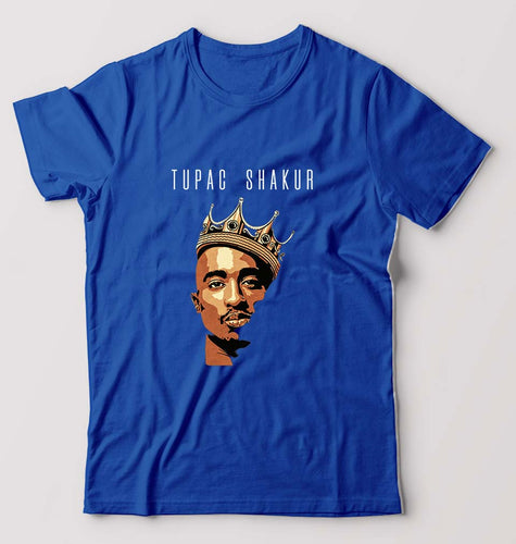 2Pac Tupac T-Shirt for Men-Royal Blue-Ektarfa.online