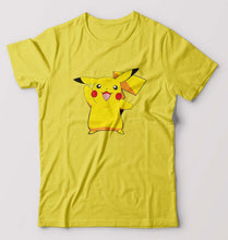 Load image into Gallery viewer, Pikachu T-Shirt for Men-S(38 Inches)-Yellow-Ektarfa.online

