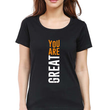 Load image into Gallery viewer, You Are Great T-Shirt for Women-XS(32 Inches)-Black-Ektarfa.online
