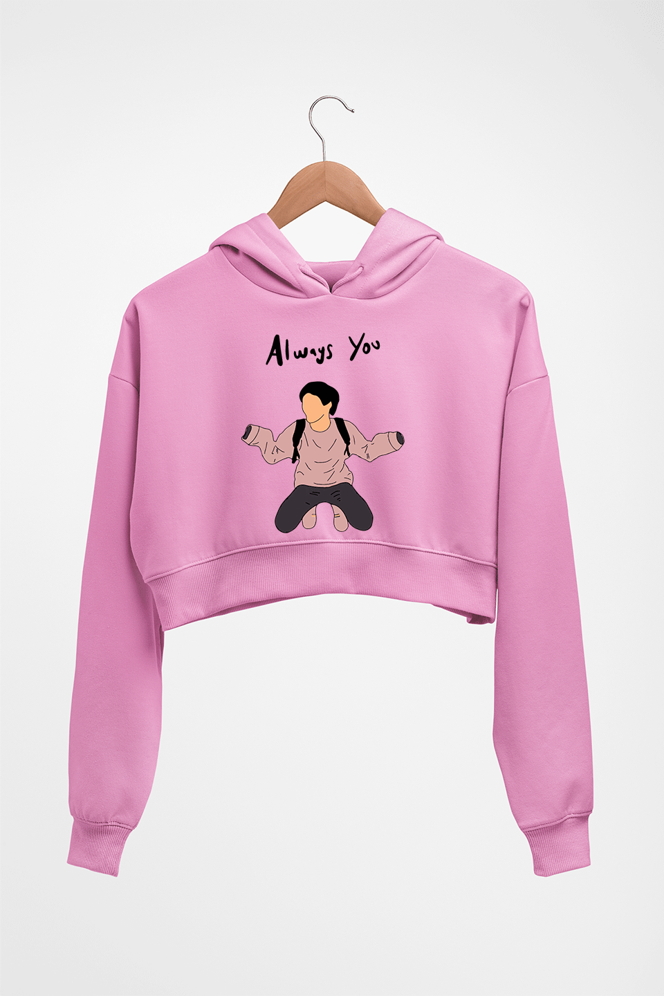 Louis Tomlinson Crop HOODIE FOR WOMEN-Light Baby Pink-Ektarfa.online