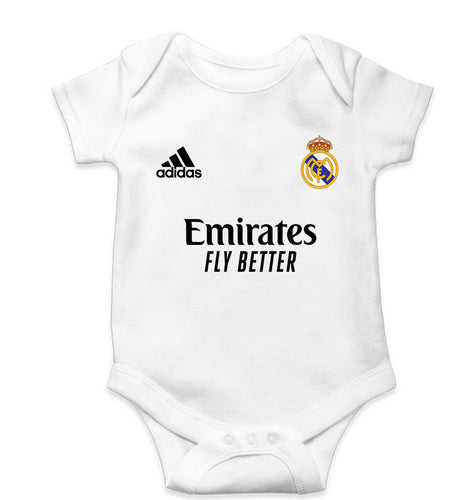 Real Madrid 2021-22 Kids Romper For Baby Boy/Girl-0-5 Months(18 Inches)-White-Ektarfa.online