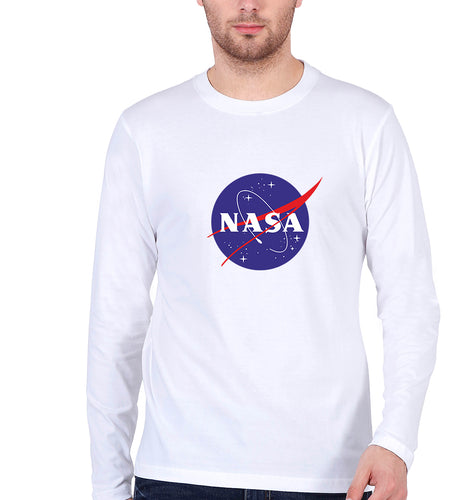 Nasa Full Sleeves T-Shirt for Men-White-Ektarfa.online