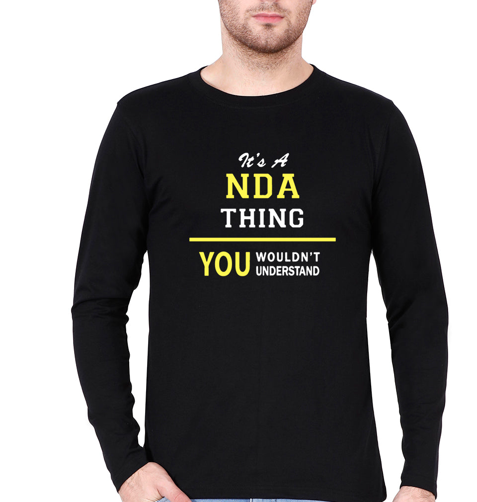 NDA Army Full Sleeves T-Shirt for Men-Black-Ektarfa.online