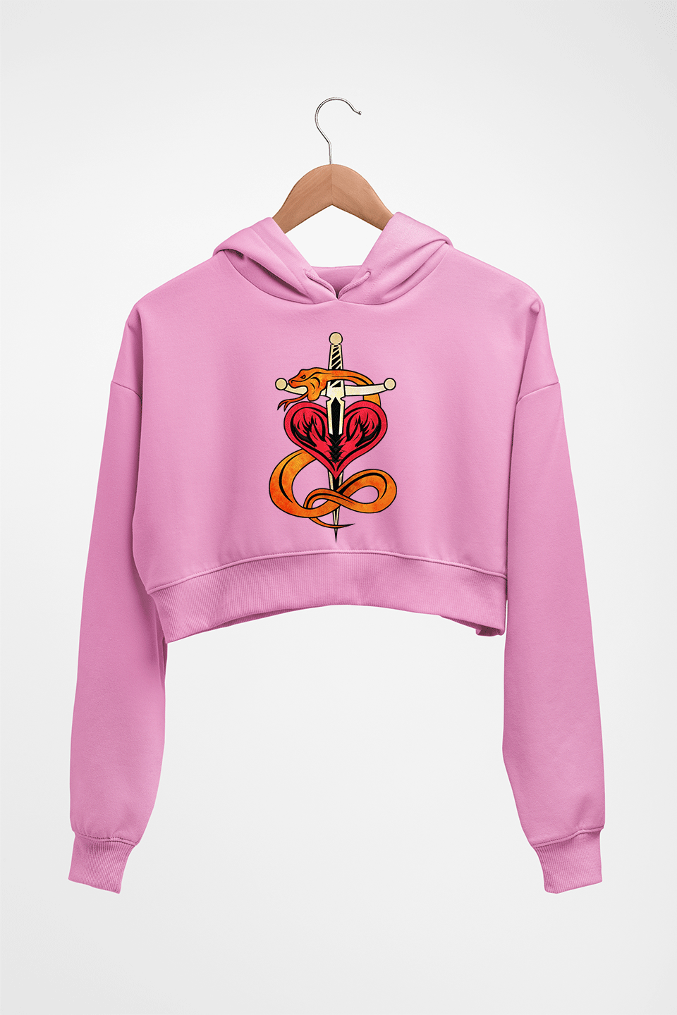Shawn Michaels (WWE) Crop HOODIE FOR WOMEN-Light Baby Pink-Ektarfa.online