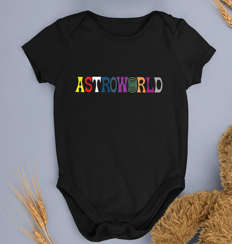Astroworld Travis Scott Kids Romper For Baby Boy/Girl-0-5 Months(18 Inches)-Black-Ektarfa.online