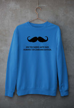 Load image into Gallery viewer, Mustache Unisex Sweatshirt for Men/Women-S(40 Inches)-Royal Blue-Ektarfa.online
