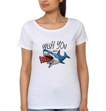 Load image into Gallery viewer, Shark T-Shirt for Women-XS(32 Inches)-White-Ektarfa.online
