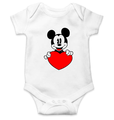 Mickey Mouse Kids Romper For Baby Boy/Girl-0-5 Months(18 Inches)-White-Ektarfa.online