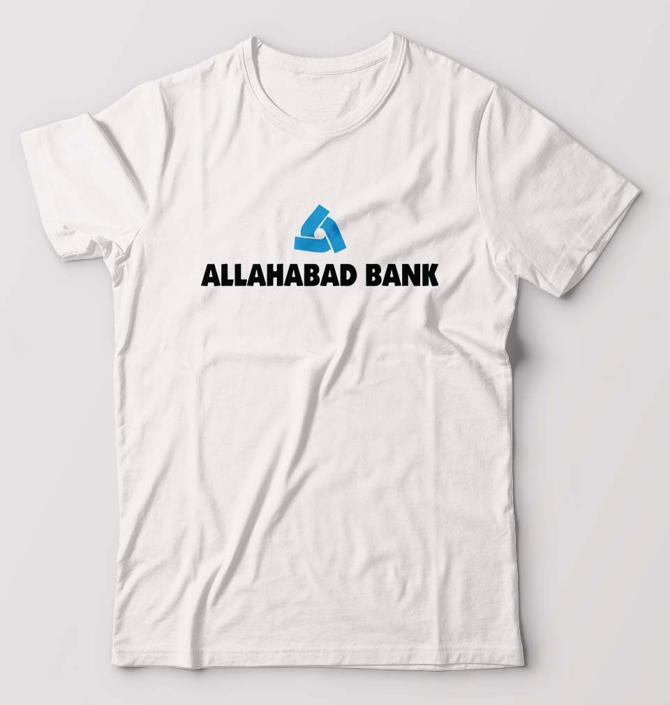 Allahabad Bank T-Shirt for Men-S(38 Inches)-White-Ektarfa.online