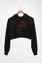 Load image into Gallery viewer, Frida Kahlo Crop HOODIE FOR WOMEN-Black-Ektarfa.online
