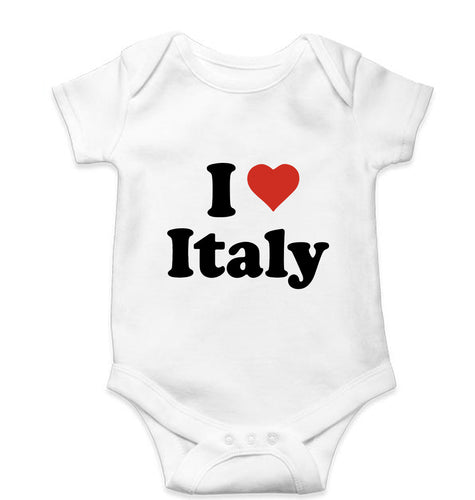 I Love Italy Kids Romper For Baby Boy/Girl-0-5 Months(18 Inches)-White-Ektarfa.online