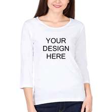 Load image into Gallery viewer, Customized-Custom-Personalized Full Sleeves T-Shirt for Women-S(34 Inches)-White-ektarfa.com
