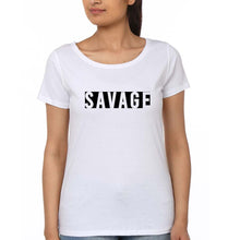 Load image into Gallery viewer, Savage T-Shirt for Women-XS(32 Inches)-White-Ektarfa.online
