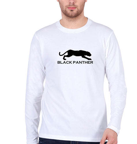 Black Panther Full Sleeves T-Shirt for Men-White-Ektarfa.online