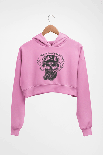 Skull Crop HOODIE FOR WOMEN-Light Baby Pink-Ektarfa.online