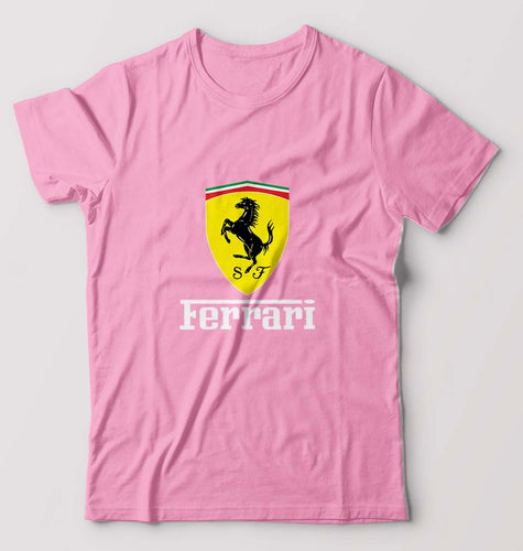 Ferrari T-Shirt for Men-S(38 Inches)-Light Baby Pink-Ektarfa.online