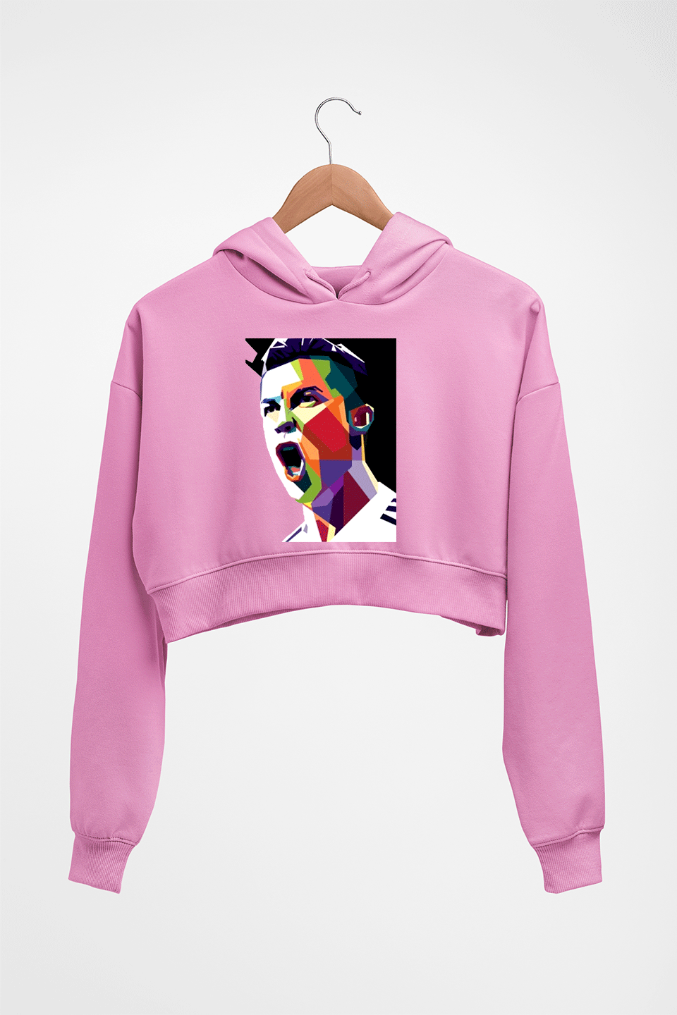 Cristiano Ronaldo CR7 Crop HOODIE FOR WOMEN-Light Baby Pink-Ektarfa.online