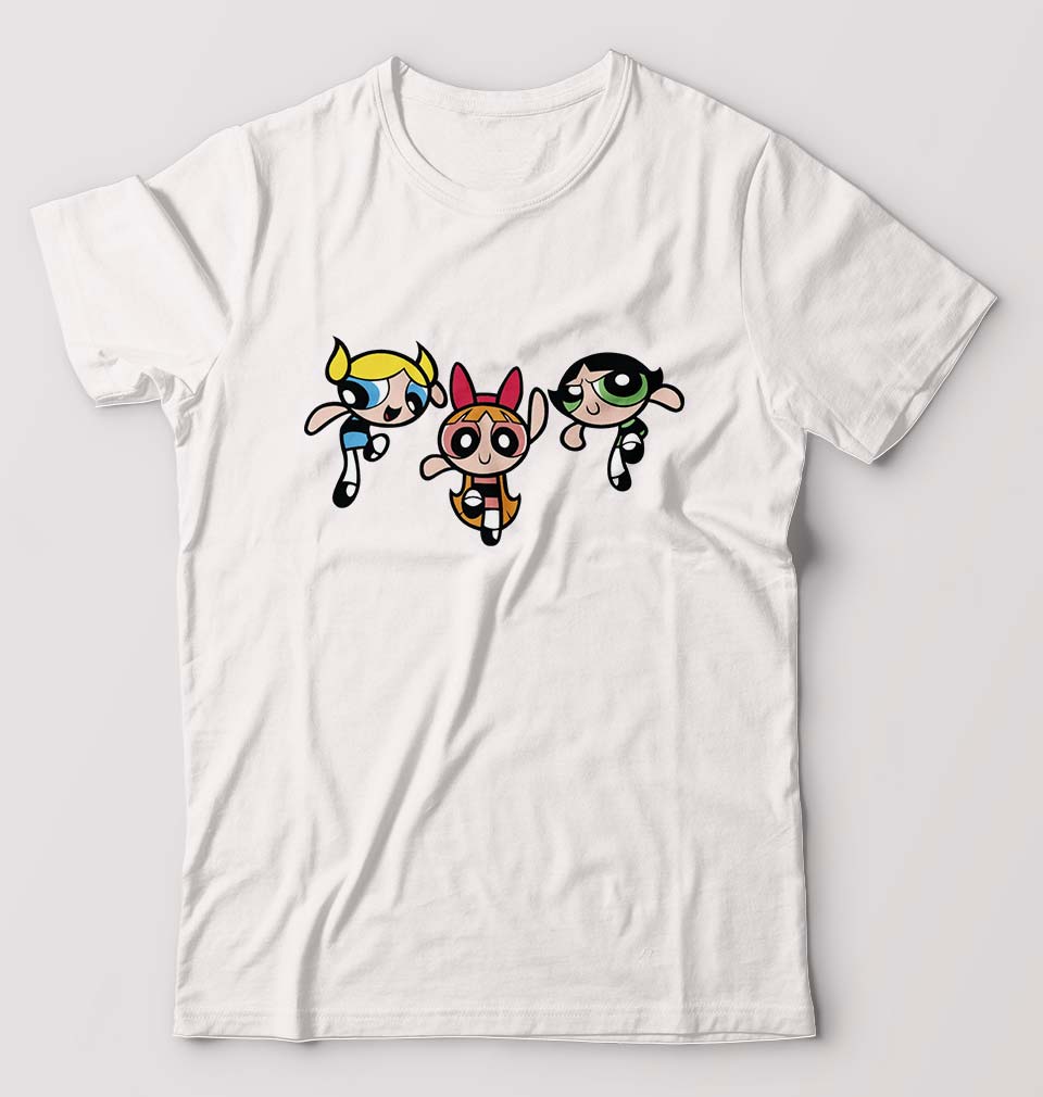 Powerpuff Girls T-Shirt for Men-S(38 Inches)-White-Ektarfa.online