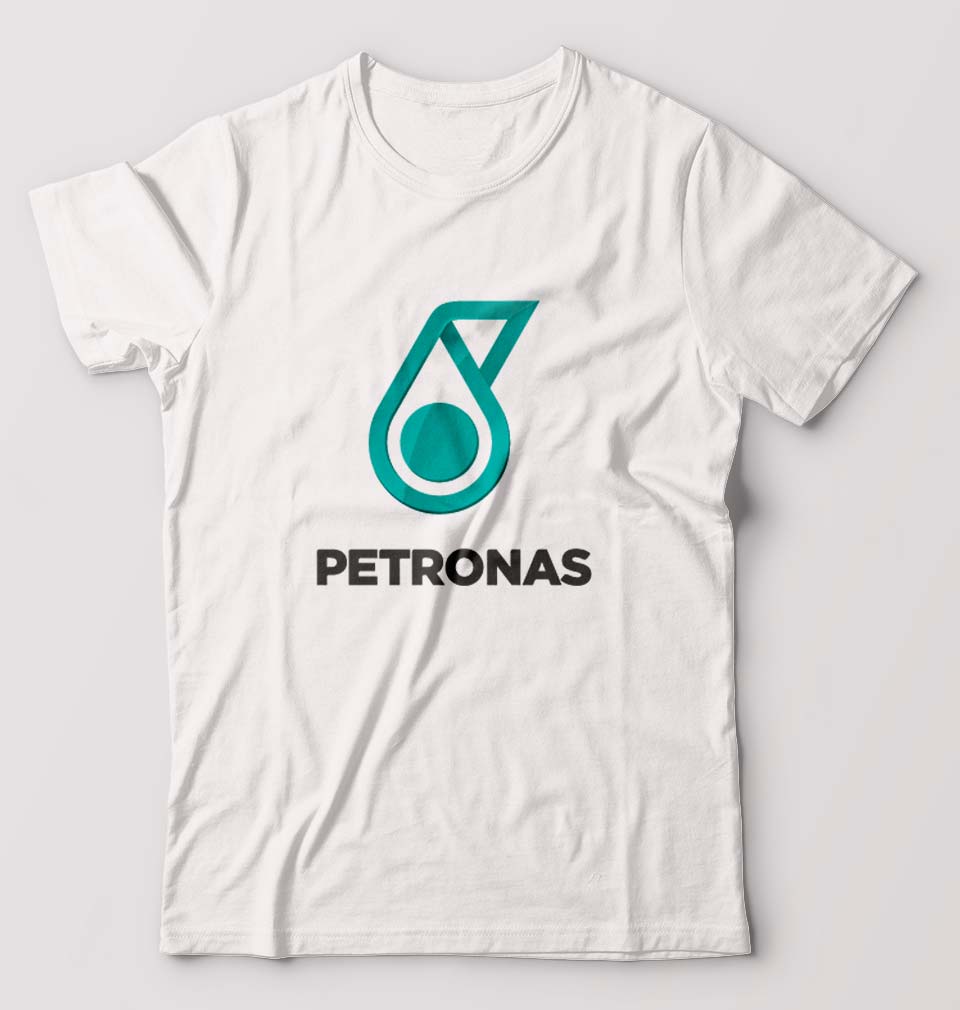 Petronas T-Shirt for Men-S(38 Inches)-White-Ektarfa.online