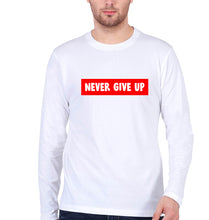 Load image into Gallery viewer, Never Give UP Full Sleeves T-Shirt for Men-White-Ektarfa.online
