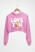 Load image into Gallery viewer, Domrebel Duck Crop HOODIE FOR WOMEN-Light Baby Pink-Ektarfa.online
