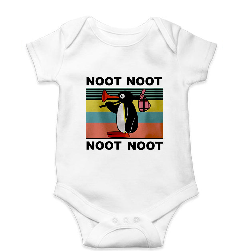 Pingu Kids Romper For Baby Boy/Girl-0-5 Months(18 Inches)-White-Ektarfa.online