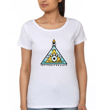 Load image into Gallery viewer, Psychedelic Triangle eye T-Shirt for Women-XS(32 Inches)-White-Ektarfa.online
