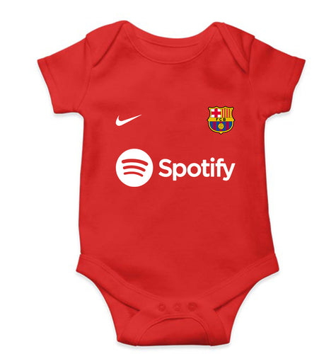 Barcelona 2022-23 Kids Romper For Baby Boy/Girl-0-5 Months(18 Inches)-Red-Ektarfa.online