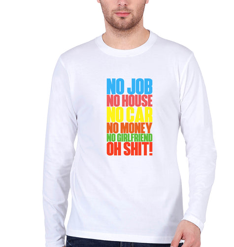 Oh Shit Funny Full Sleeves T-Shirt for Men-White-Ektarfa.online