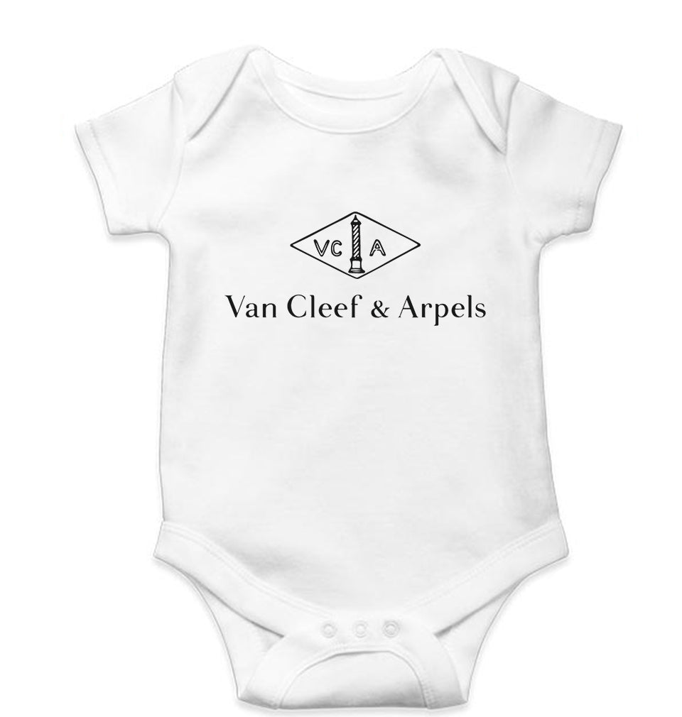 Van Cleef & Arpels Kids Romper For Baby Boy/Girl-0-5 Months(18 Inches)-White-Ektarfa.online