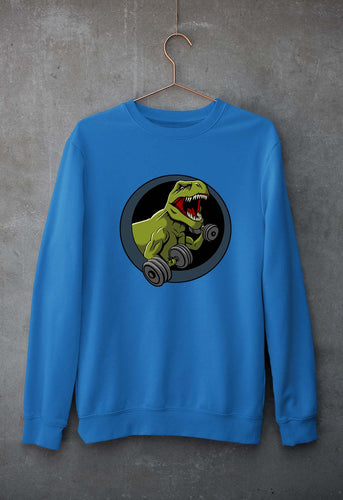 Angry T-Rex Gym Unisex Sweatshirt for Men/Women-Royal Blue-Ektarfa.online