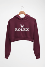 Load image into Gallery viewer, Rolex Crop HOODIE FOR WOMEN-Maroon-Ektarfa.online
