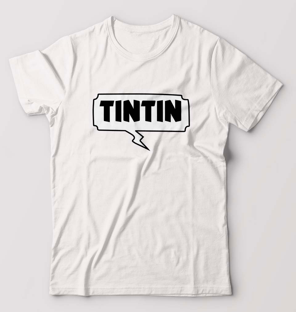 Tintin T-Shirt for Men-S(38 Inches)-White-Ektarfa.online