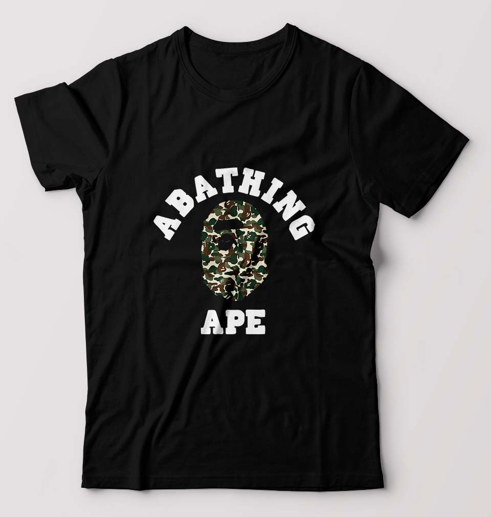 A Bathing Ape T-Shirt for Men-S(38 Inches)-Black-Ektarfa.online