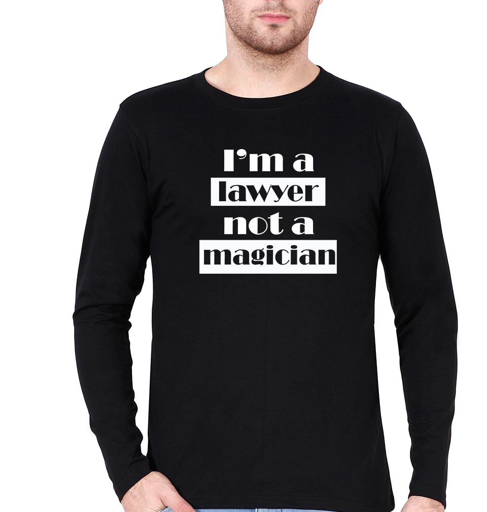 Lawyer Full Sleeves T-Shirt for Men-S(38 Inches)-Black-Ektarfa.online