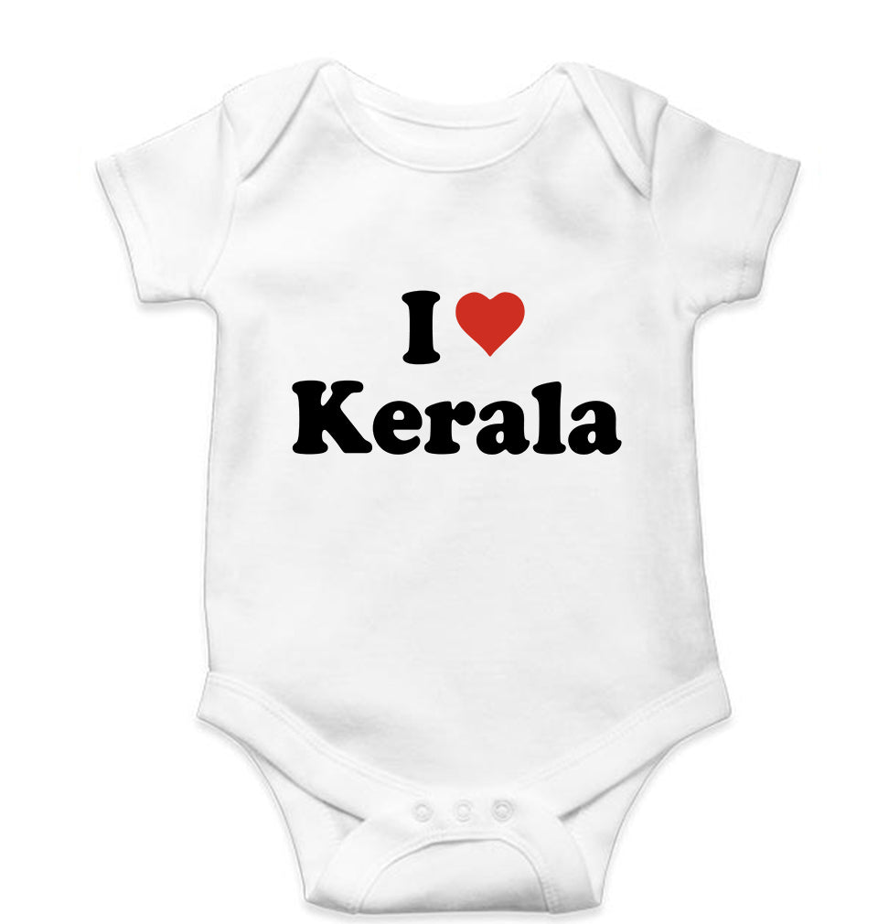 I Love Kerala Kids Romper For Baby Boy/Girl-0-5 Months(18 Inches)-White-Ektarfa.online