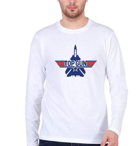 Top Gun Full Sleeves T-Shirt for Men-White-Ektarfa.online