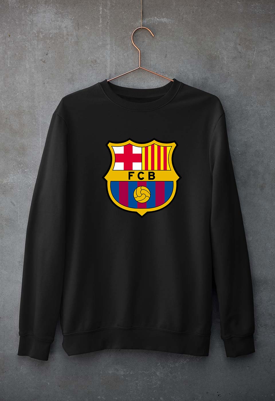 Barcelona Unisex Sweatshirt for Men/Women-Black-Ektarfa.online