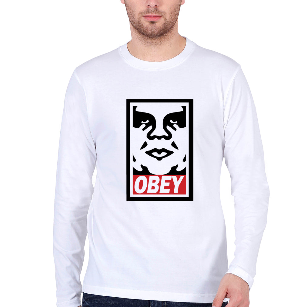 Obey Full Sleeves T-Shirt for Men-S(38 Inches)-White-Ektarfa.online