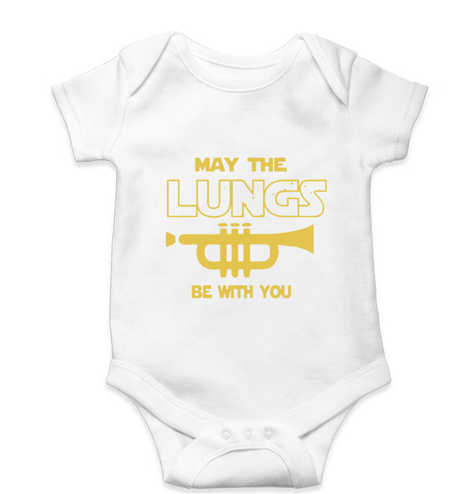 Trumpet Kids Romper For Baby Boy/Girl-0-5 Months(18 Inches)-White-Ektarfa.online