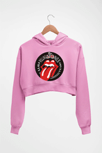 Load image into Gallery viewer, Rolling Stones Crop HOODIE FOR WOMEN-Light Baby Pink-Ektarfa.online
