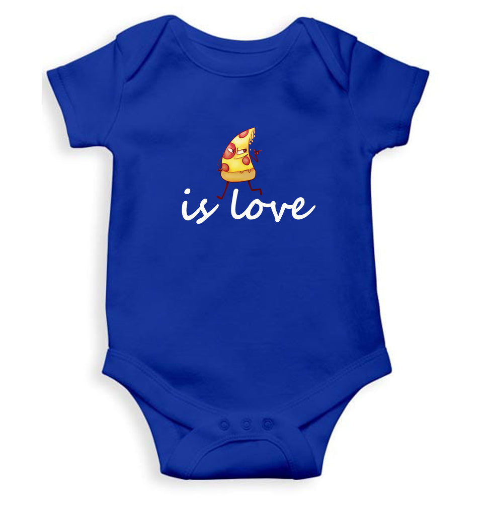 Pizza Is Love Kids Romper For Baby Boy/Girl-0-5 Months(18 Inches)-Royal Blue-Ektarfa.online