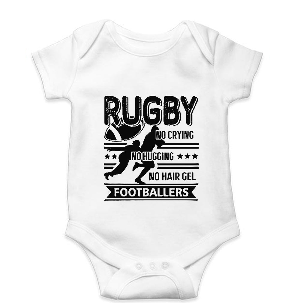 Rugby Kids Romper For Baby Boy/Girl-0-5 Months(18 Inches)-White-Ektarfa.online