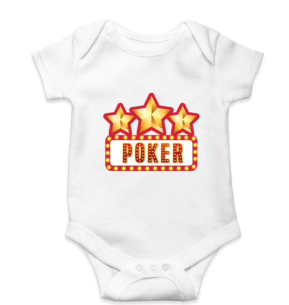 Poker Kids Romper For Baby Boy/Girl-0-5 Months(18 Inches)-White-Ektarfa.online