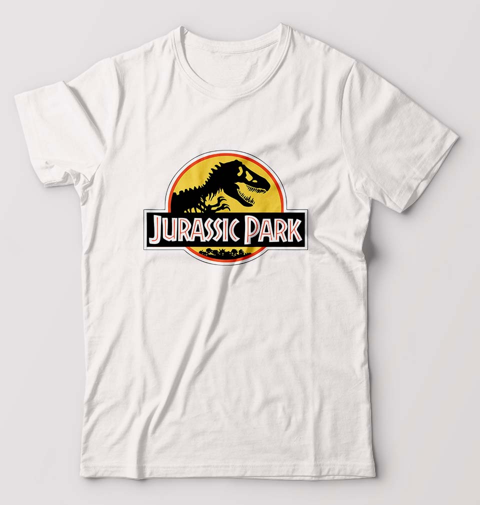 Jurassic Park T-Shirt for Men-S(38 Inches)-White-Ektarfa.online