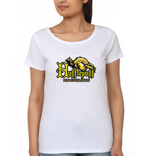 Load image into Gallery viewer, Hufflepuff Harry Potter T-Shirt for Women-XS(32 Inches)-White-Ektarfa.online
