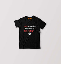 Load image into Gallery viewer, Play Cricket Kids T-Shirt for Boy/Girl-Black-Ektarfa.online
