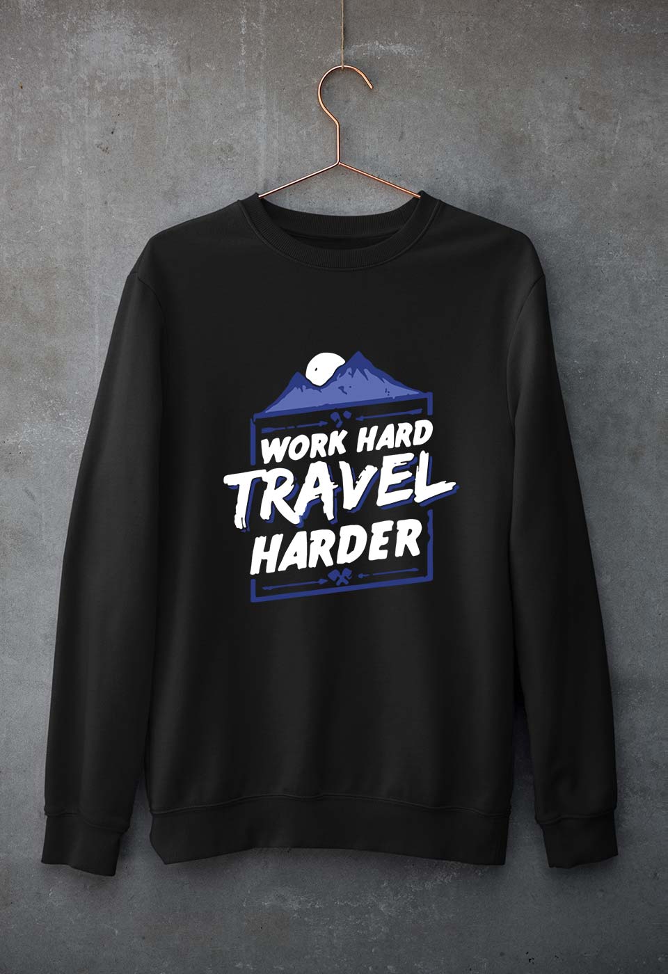 Travel Harder Unisex Sweatshirt for Men/Women-Black-Ektarfa.online