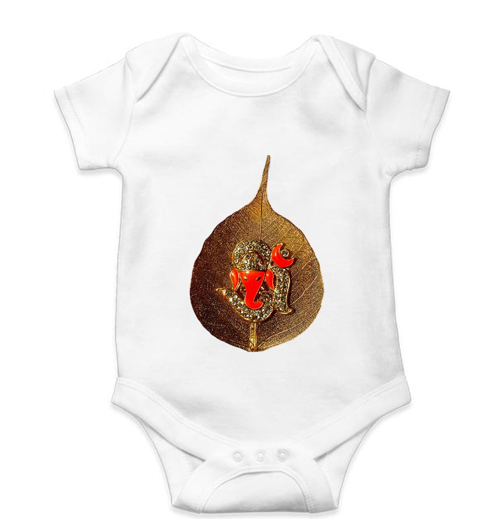 Ganpati Kids Romper For Baby Boy/Girl-0-5 Months(18 Inches)-White-Ektarfa.online